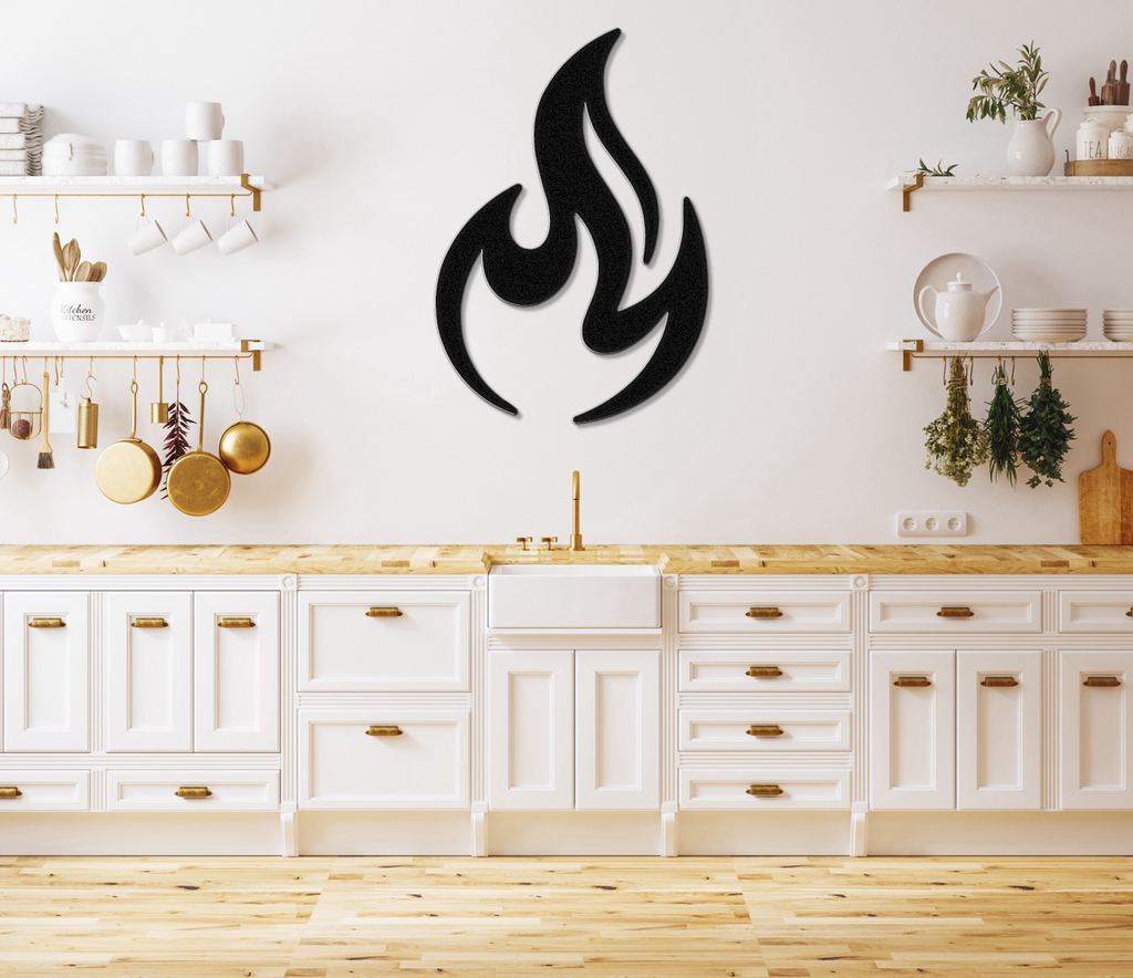 Abstract Fire Metal Wall Art