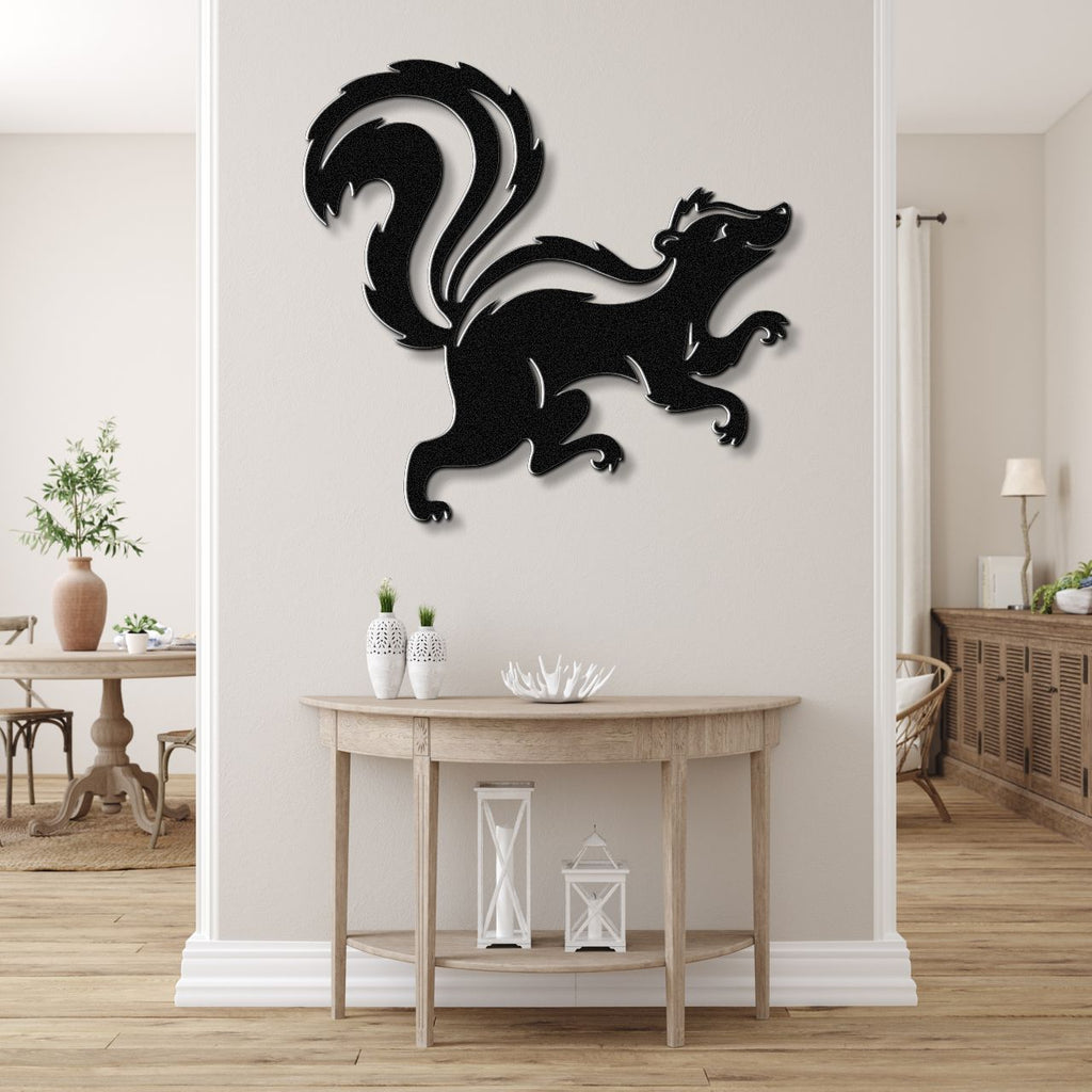 Sneaky Skunk Metal Wall Art