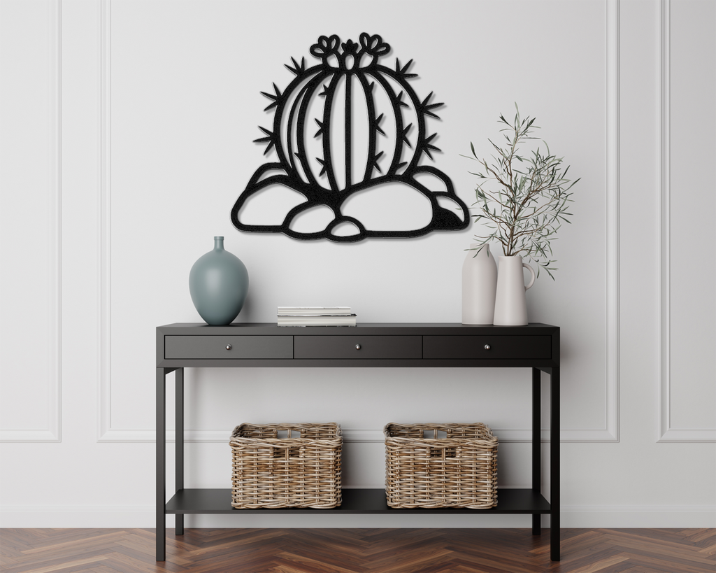 Barrel Cactus Metal Wall Art