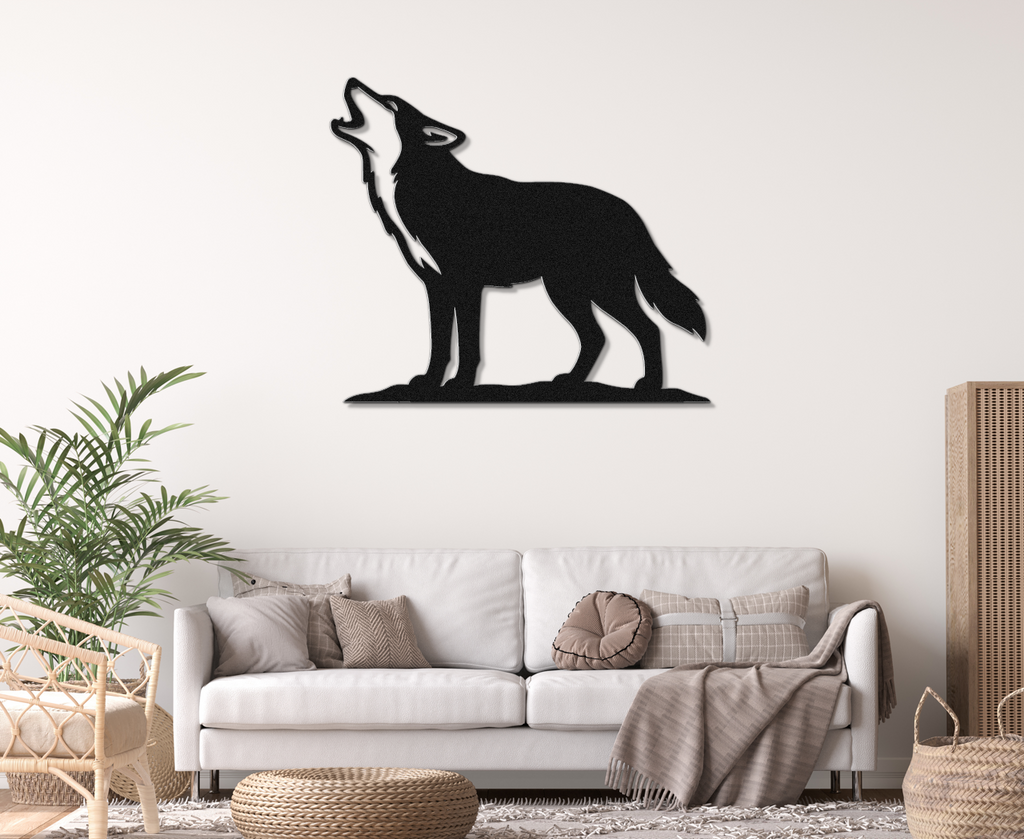 Howling Coyote Metal Wall Art