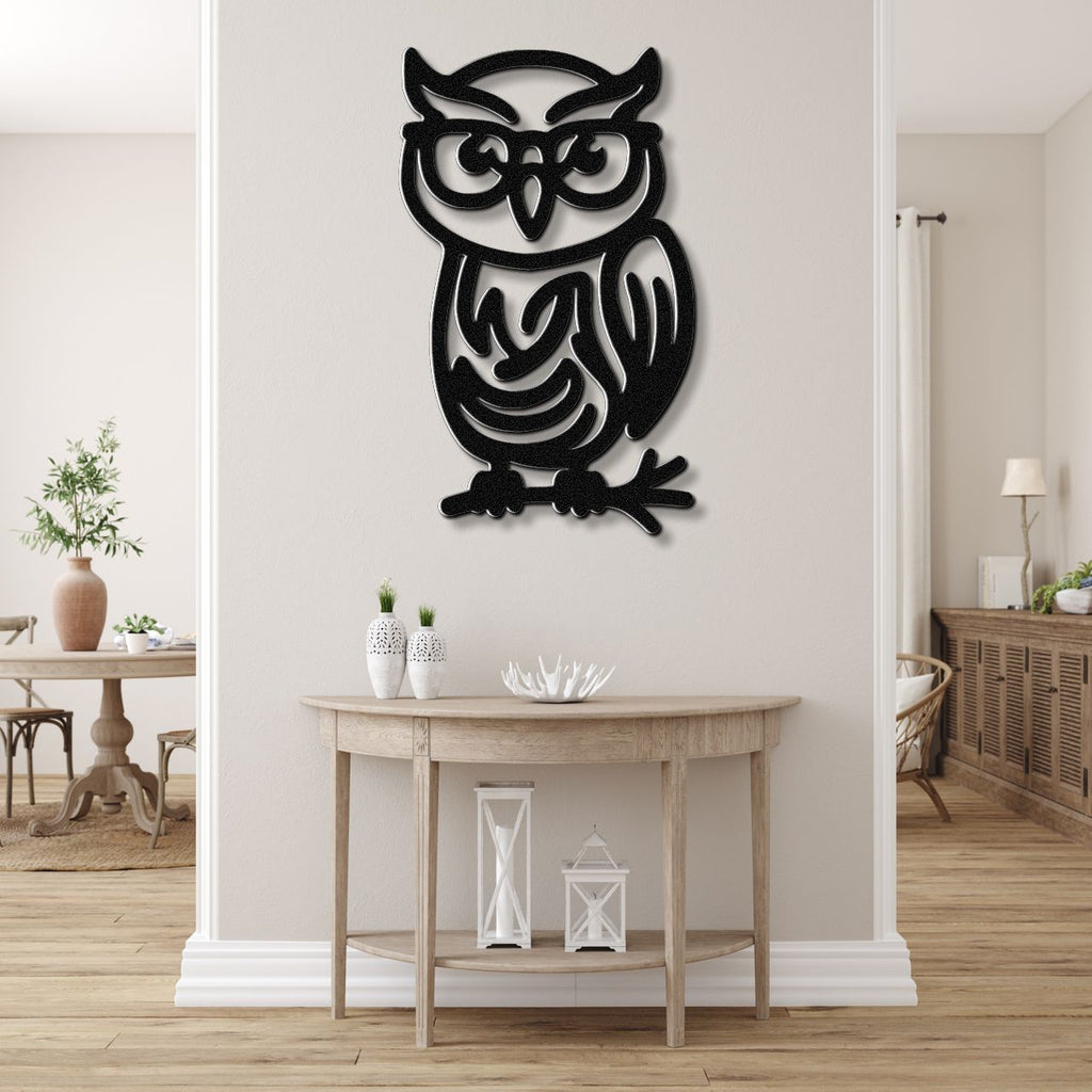 Nerdy Owl Metal Wall Art