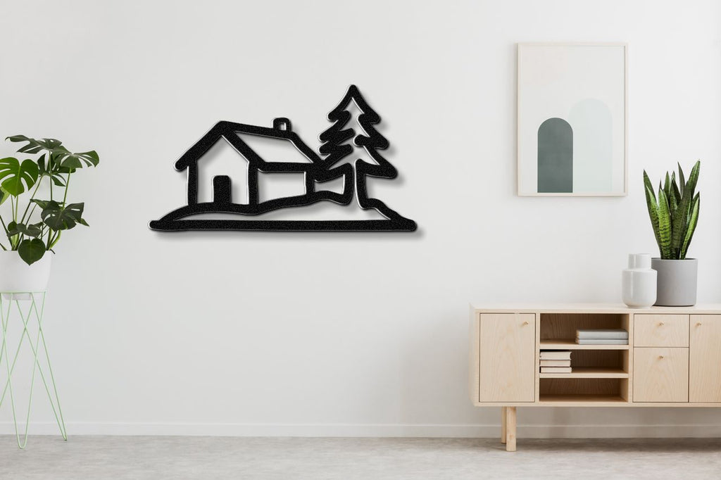 Mountain Cabin Metal Wall Art
