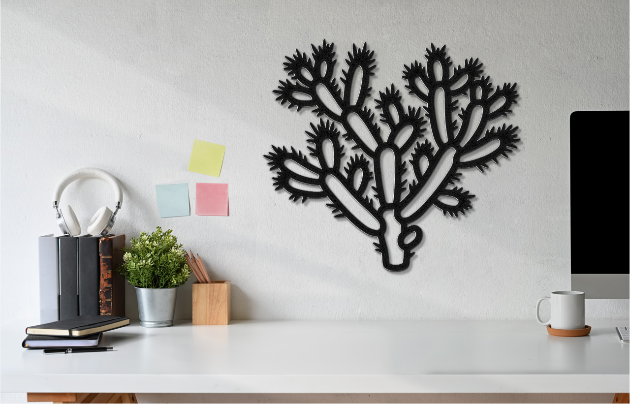 Cholla Cactus Metal Wall Art