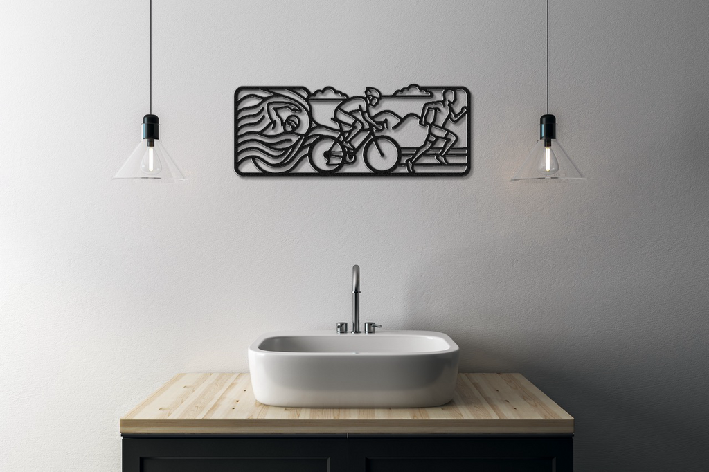 Triathlon Metal Wall Art