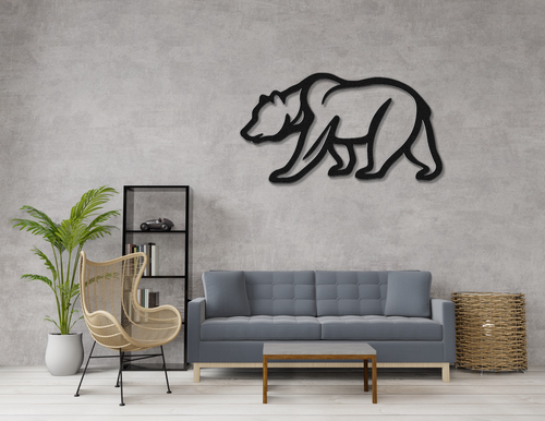 Décoration Murale Ours en Métal