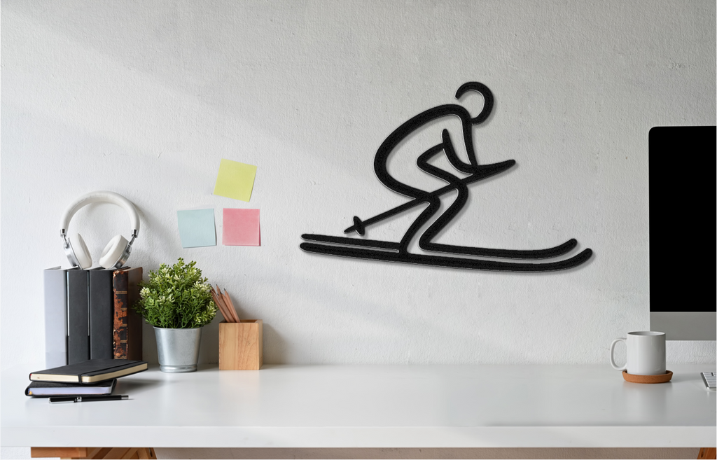 Skiing Metal Wall Art