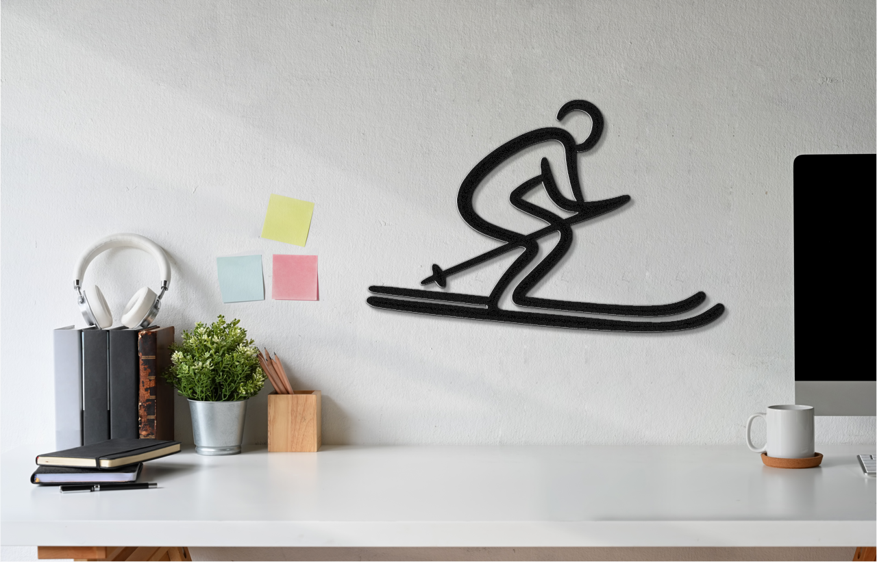 Skiing Metal Wall Art