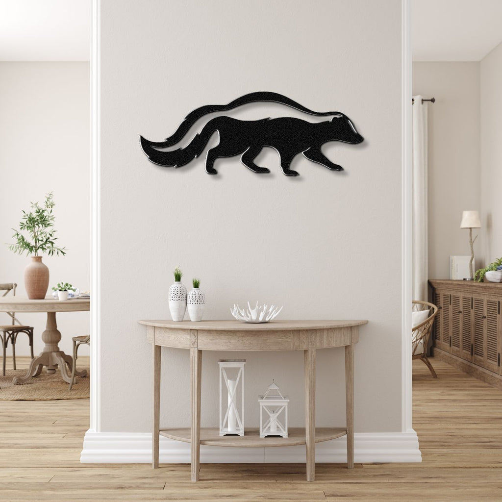 Sneaky Skunk Metal Wall Art