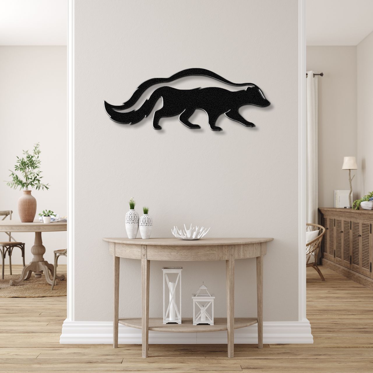 Sneaky Skunk Metal Wall Art