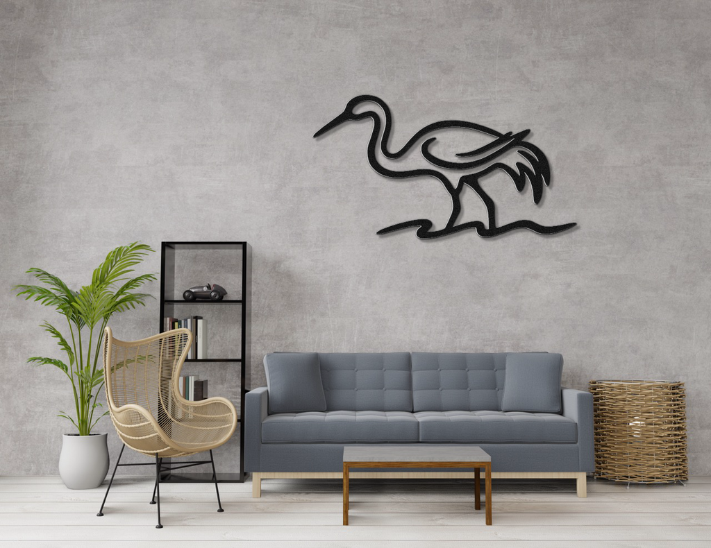 Crane Metal Wall Art
