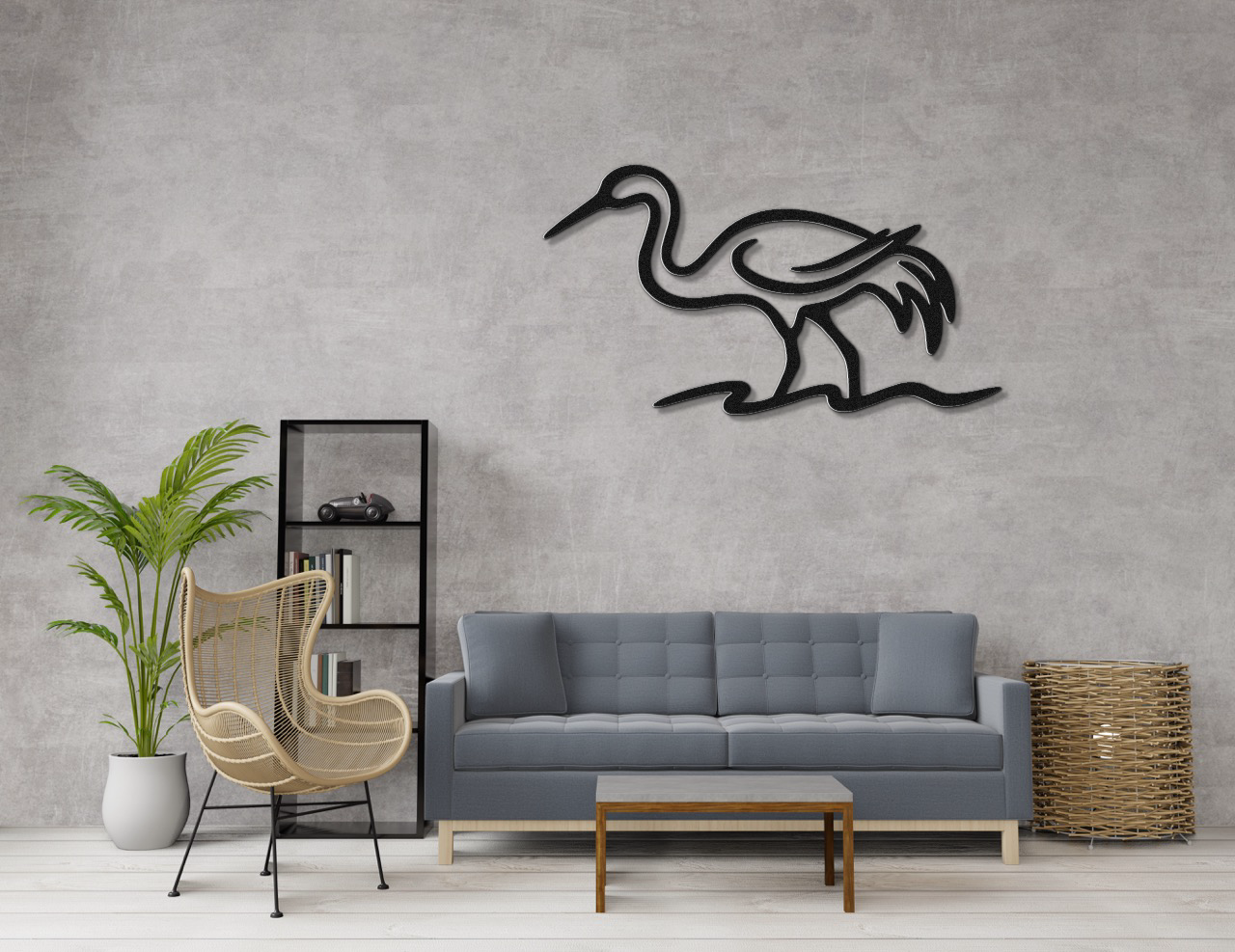 Crane Metal Wall Art