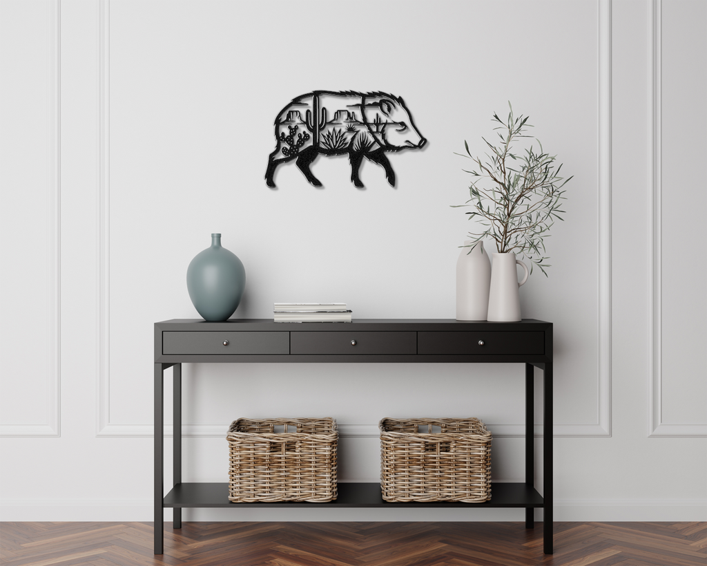 Javelina Desert Metal Wall Art