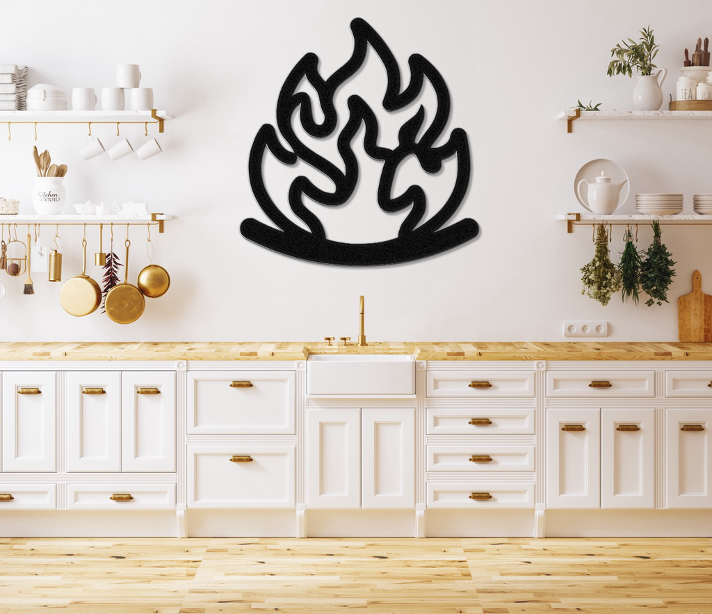 Abstract Fire Metal Wall Art