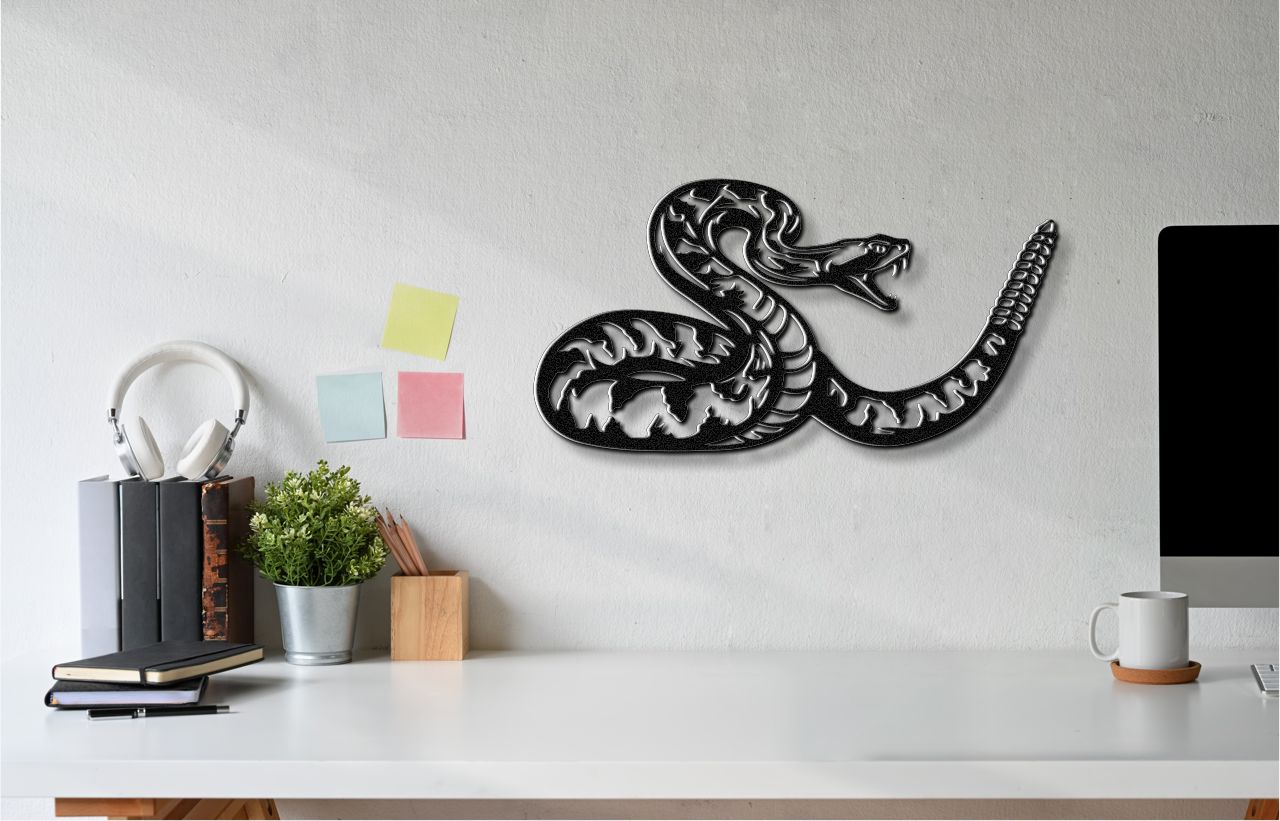 Striking Snake Metal Wall Art
