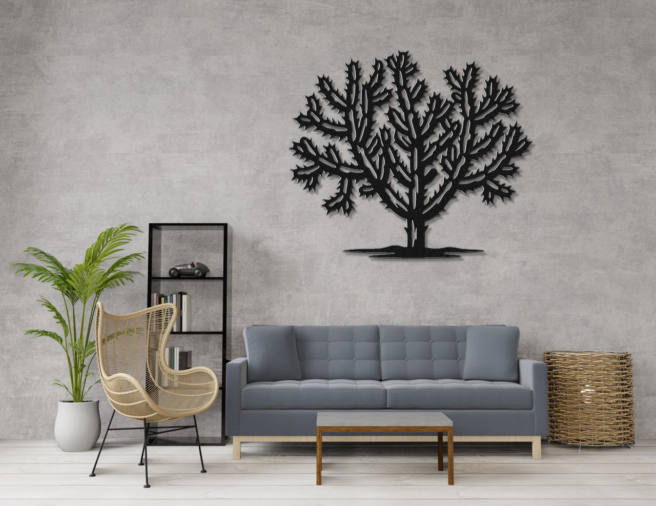 Cholla Cactus Metal Wall Art