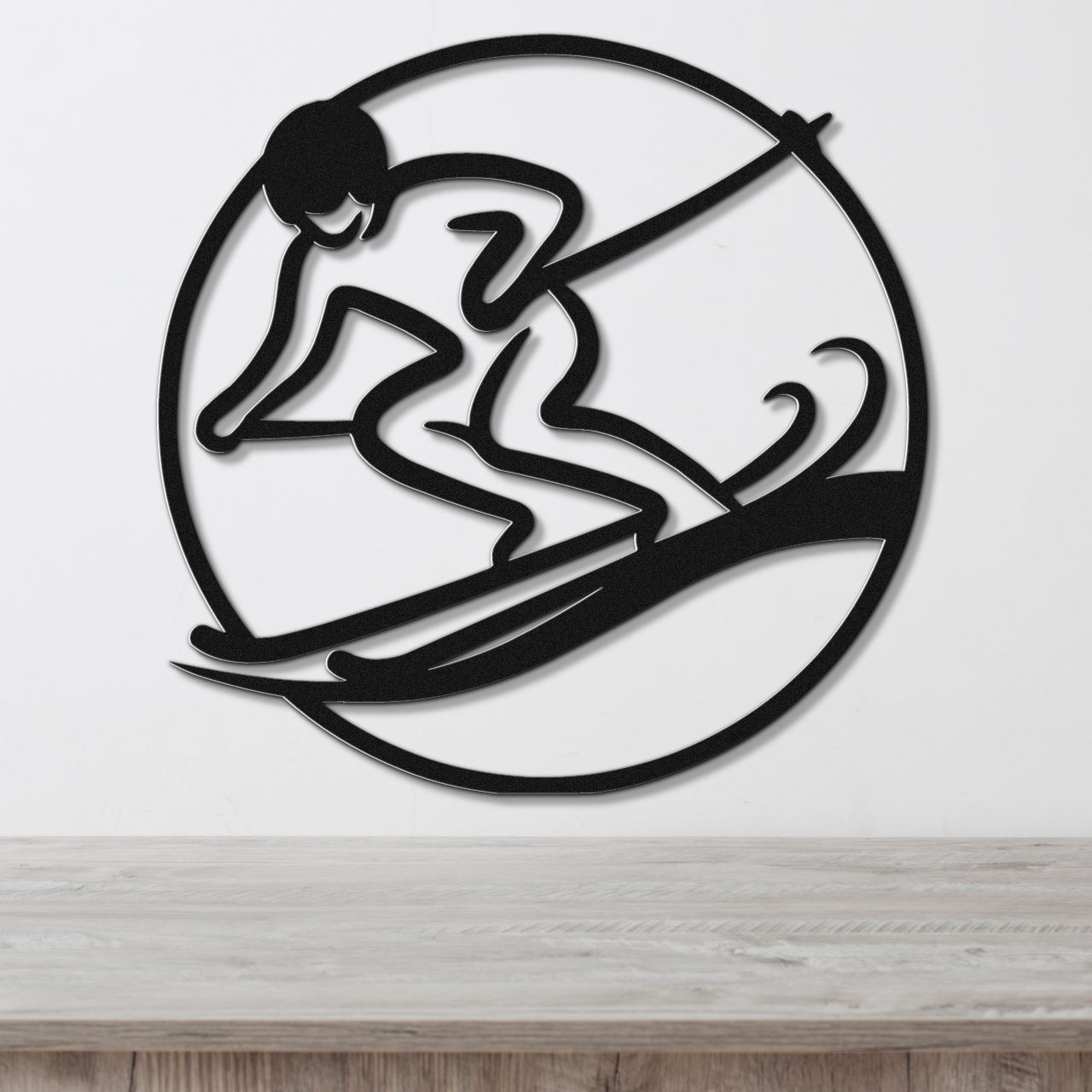 Skiing Metal Wall Art