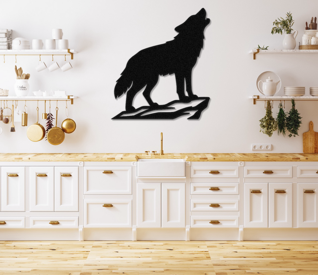 Howling Coyote Metal Wall Art