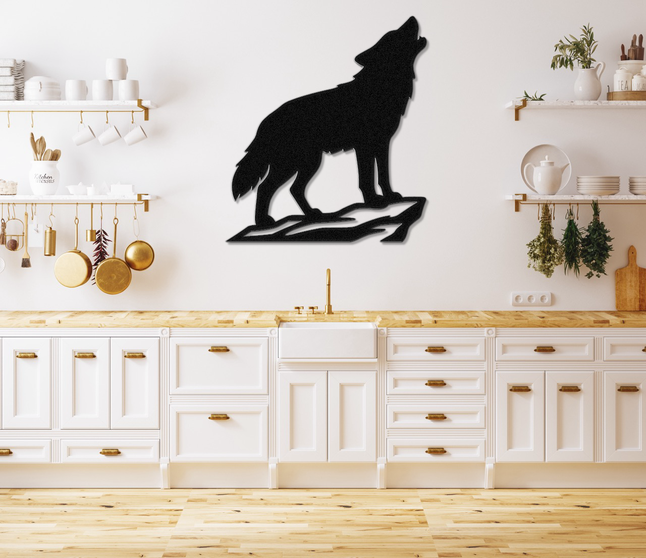 Howling Coyote Metal Wall Art
