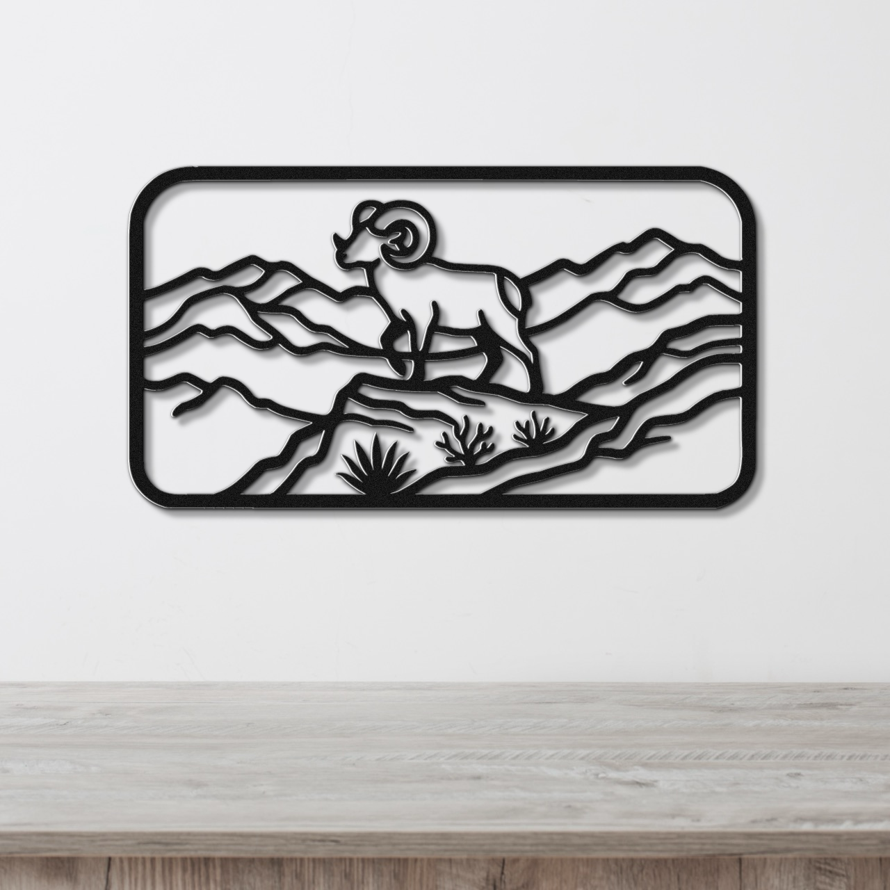 Mountain Bighorn Sheep Metal Wall Art