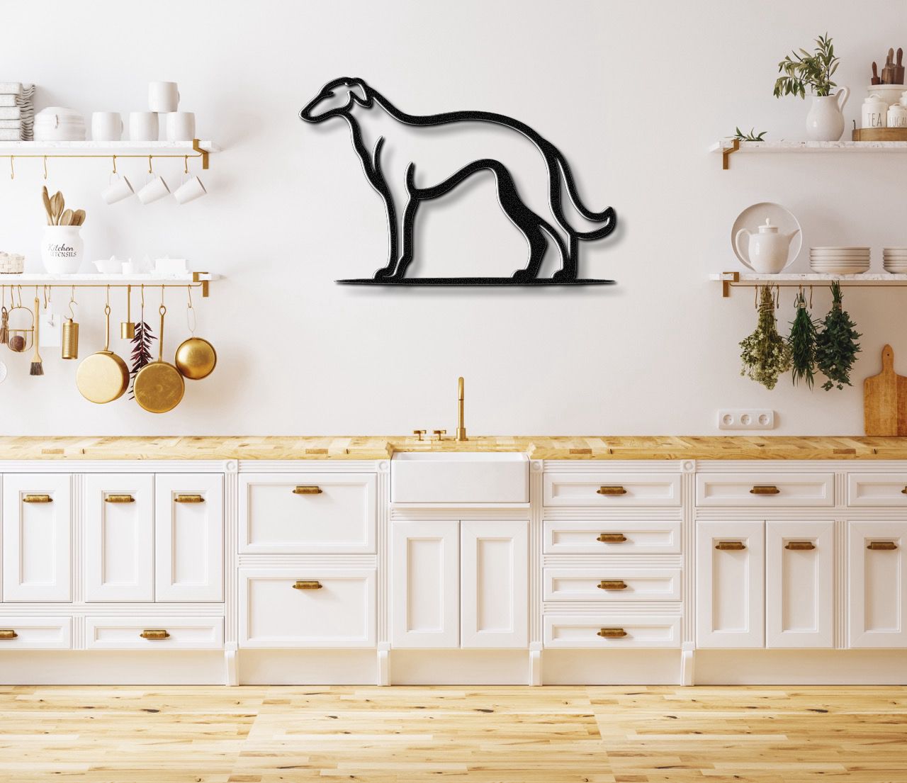 Borzoi Dog Metal Wall Art