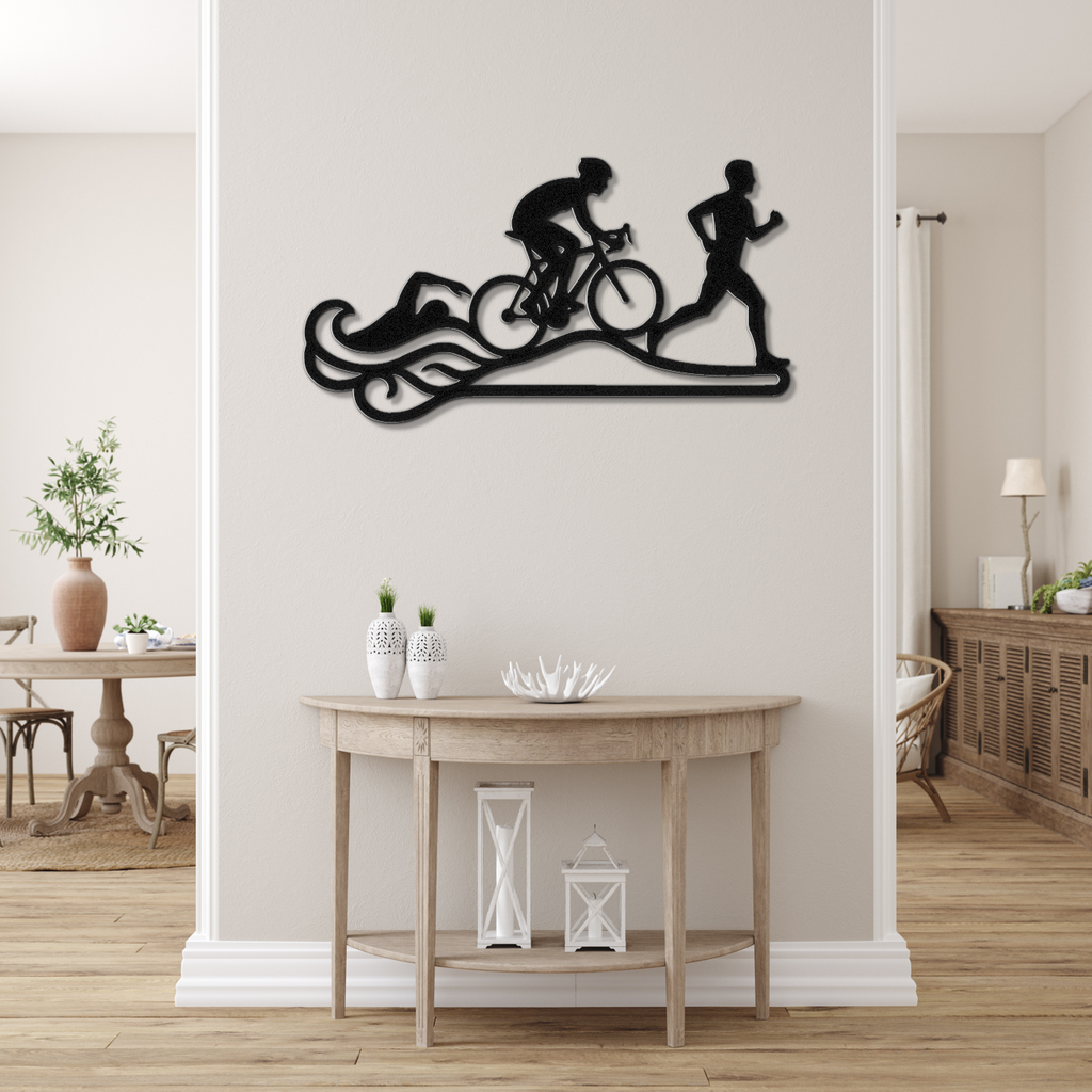 Triathlon Metal Wall Art