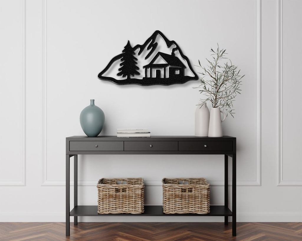 Mountain Cabin Metal Wall Art