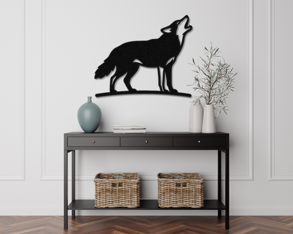 Howling Coyote Metal Wall Art