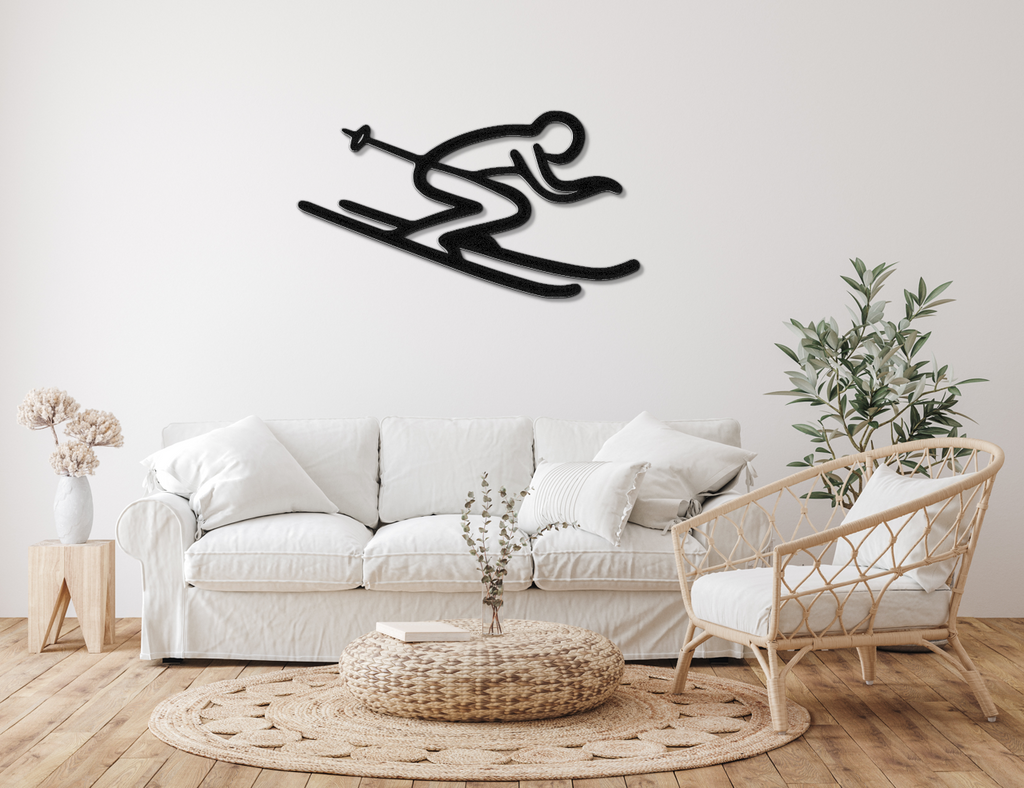 Skiing Metal Wall Art