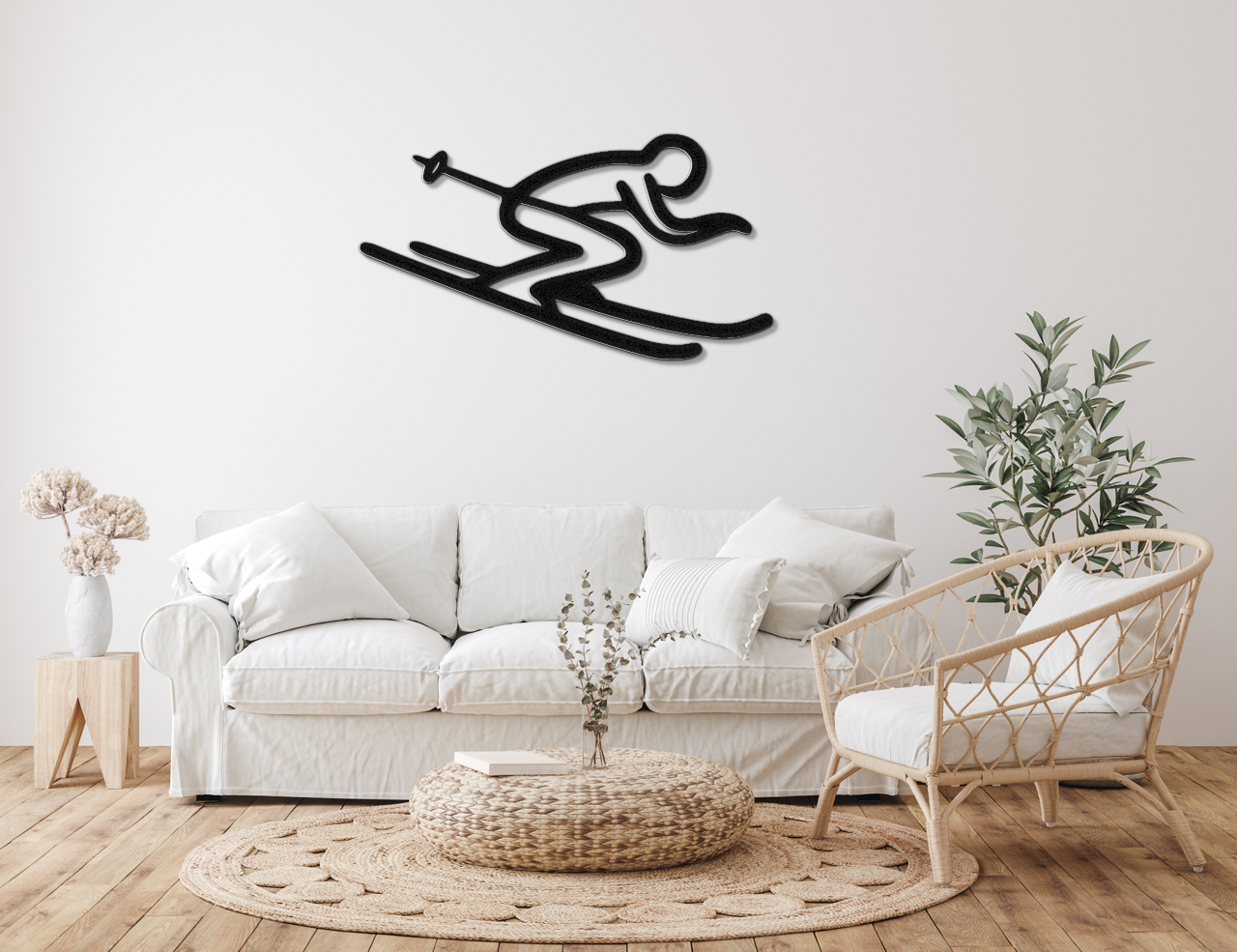 Skiing Metal Wall Art