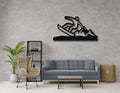 Snowboarder with Mountains Metal Wall Art