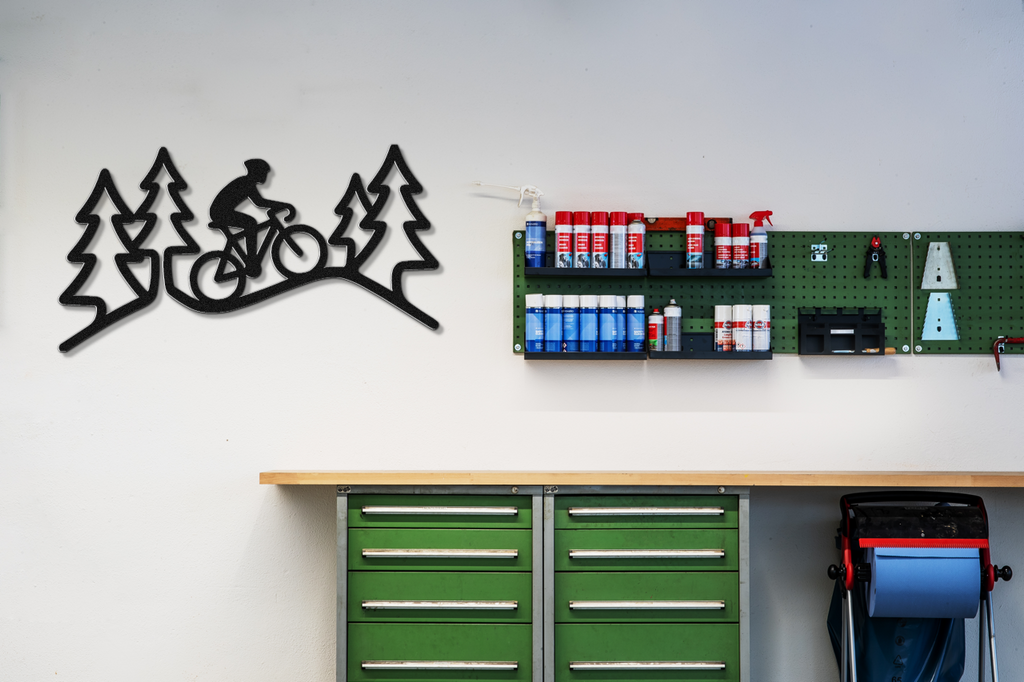 Cycling in the Pines Metal Wall Art