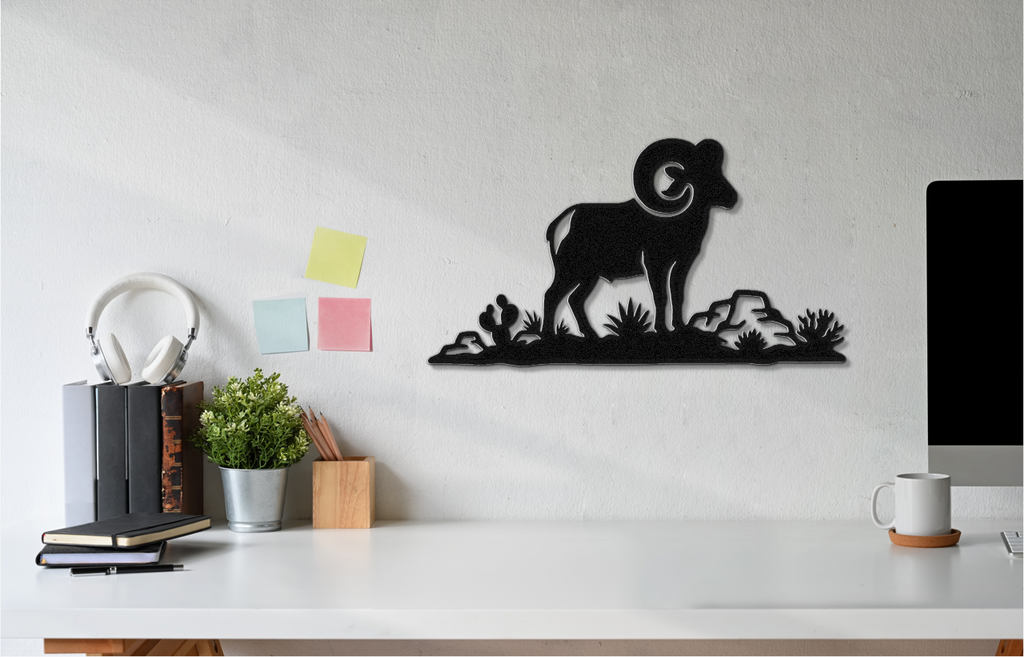Desert Bighorn Sheep Metal Wall Art