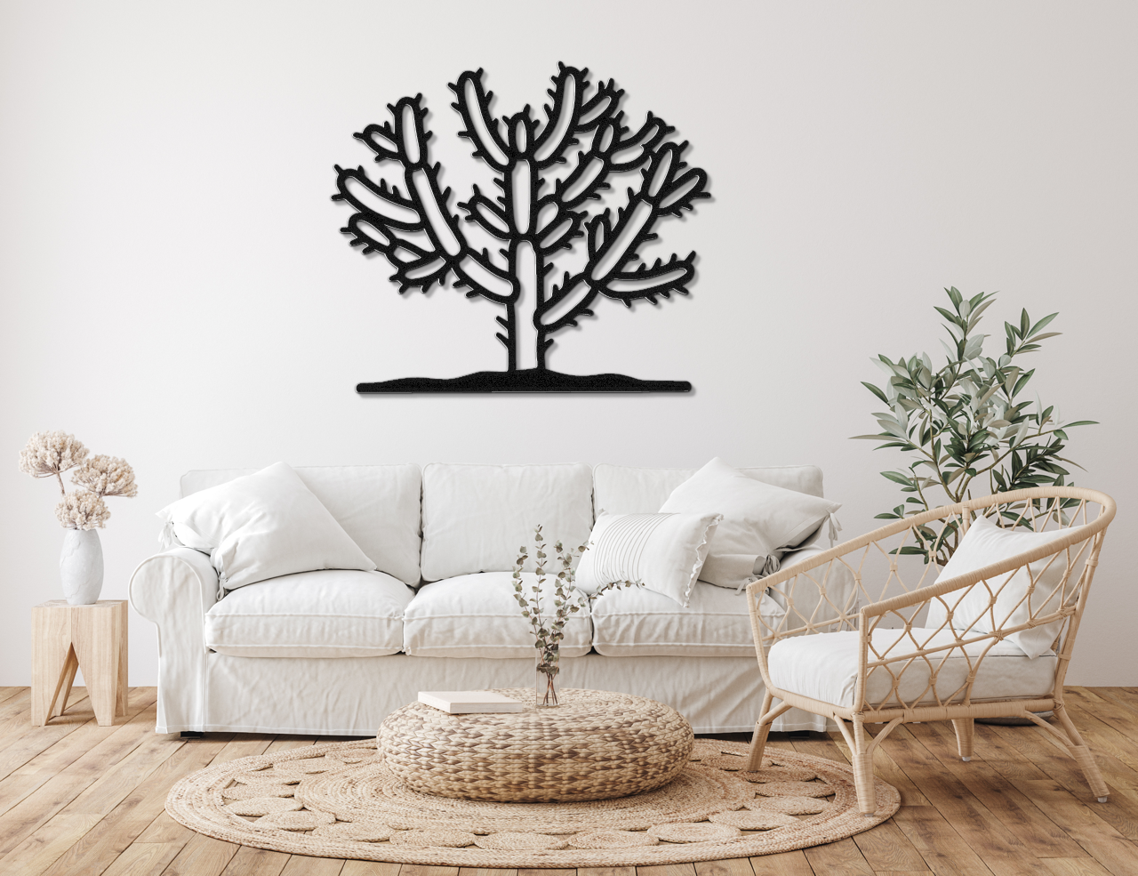 Cholla Cactus Metal Wall Art