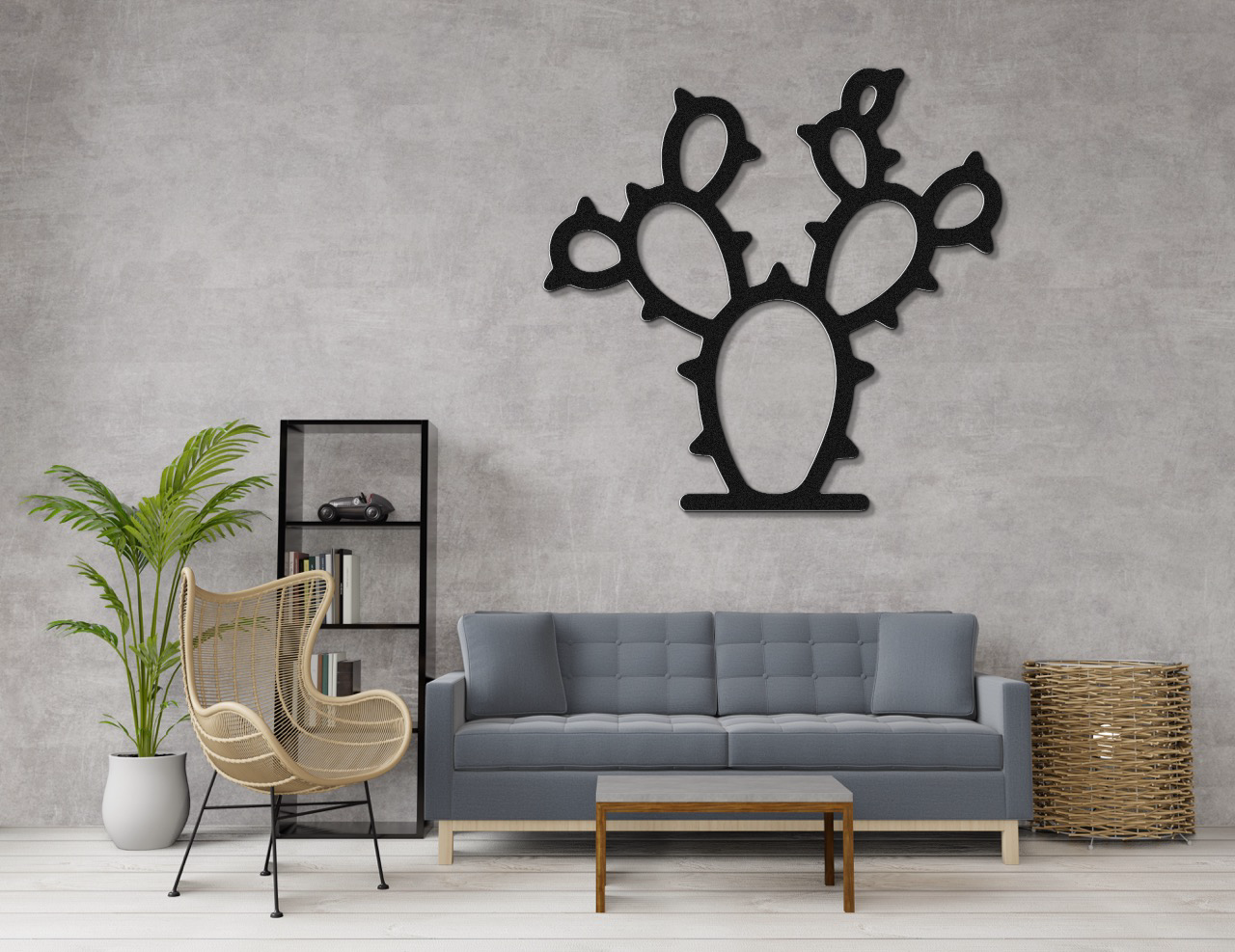 Prickly Pear Cactus Metal Wall Art