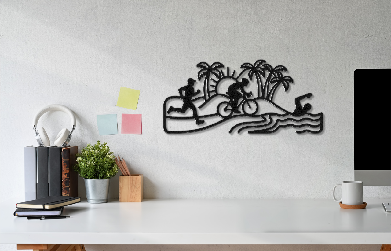 Beach Triathlon Metal Wall Art