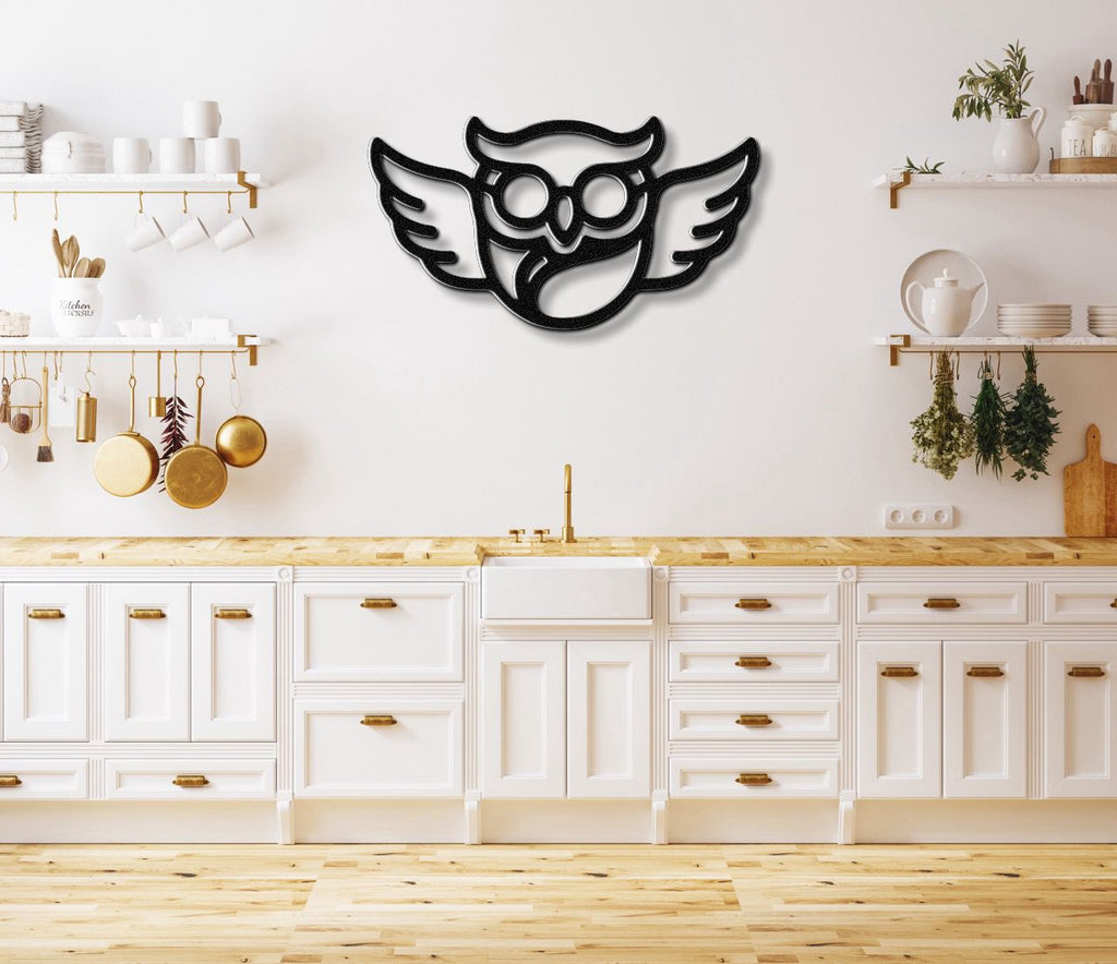 Nerdy Owl Metal Wall Art