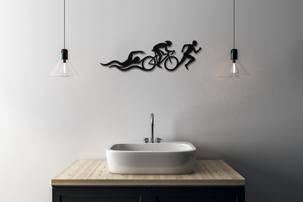 Triathlon Metal Wall Art