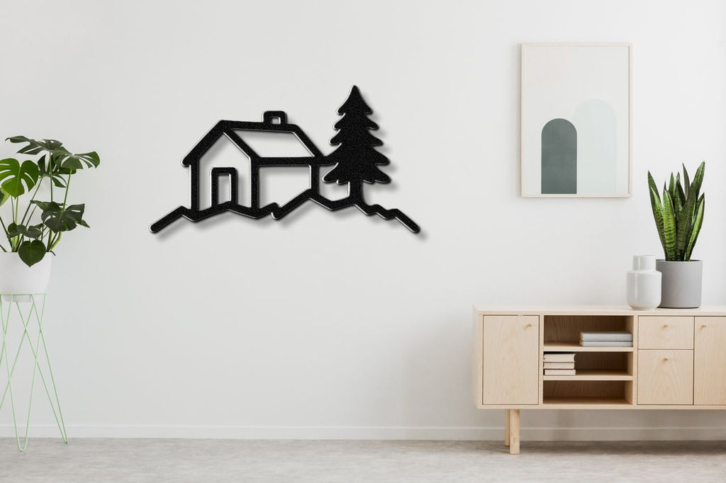 Mountain Cabin Metal Wall Art
