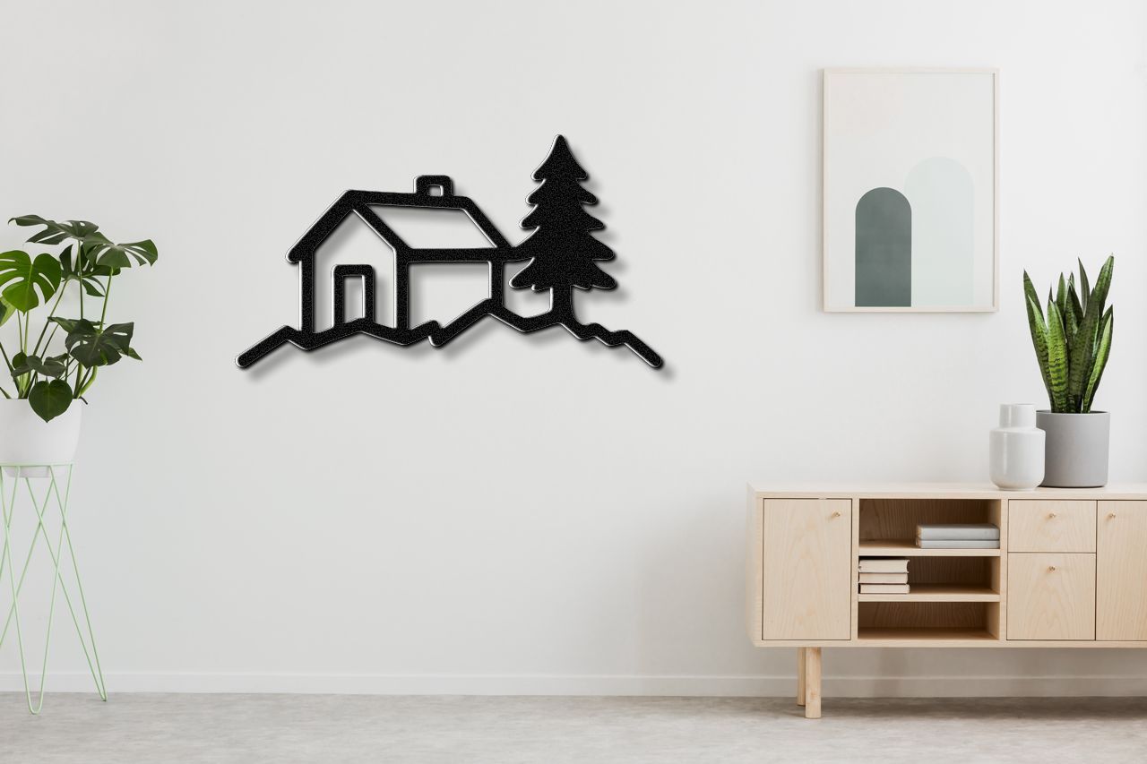 Mountain Cabin Metal Wall Art