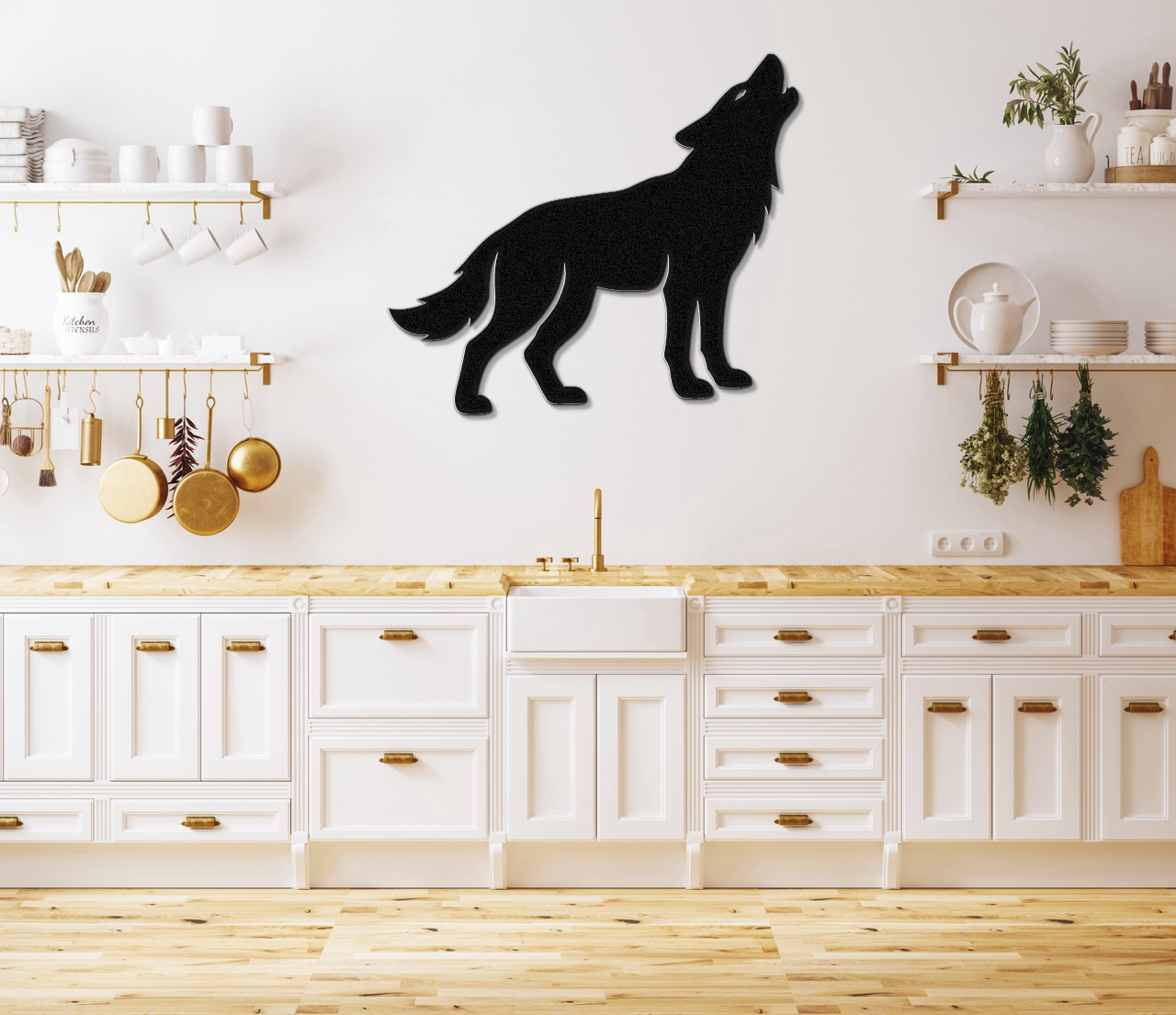 Howling Coyote Metal Wall Art