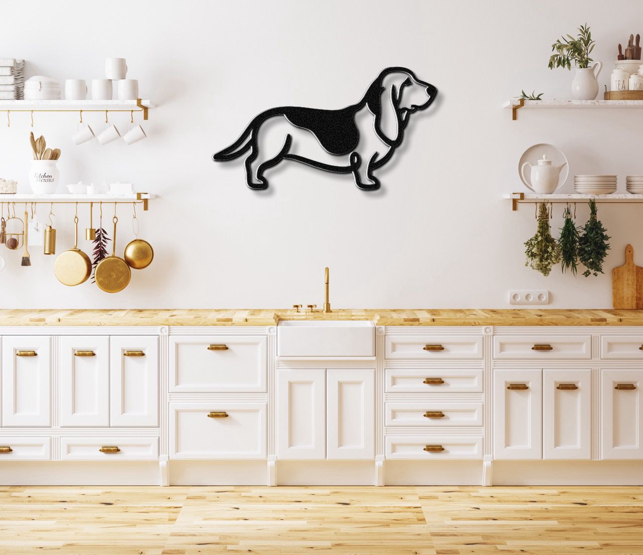 Basset Hound Metal Wall Art