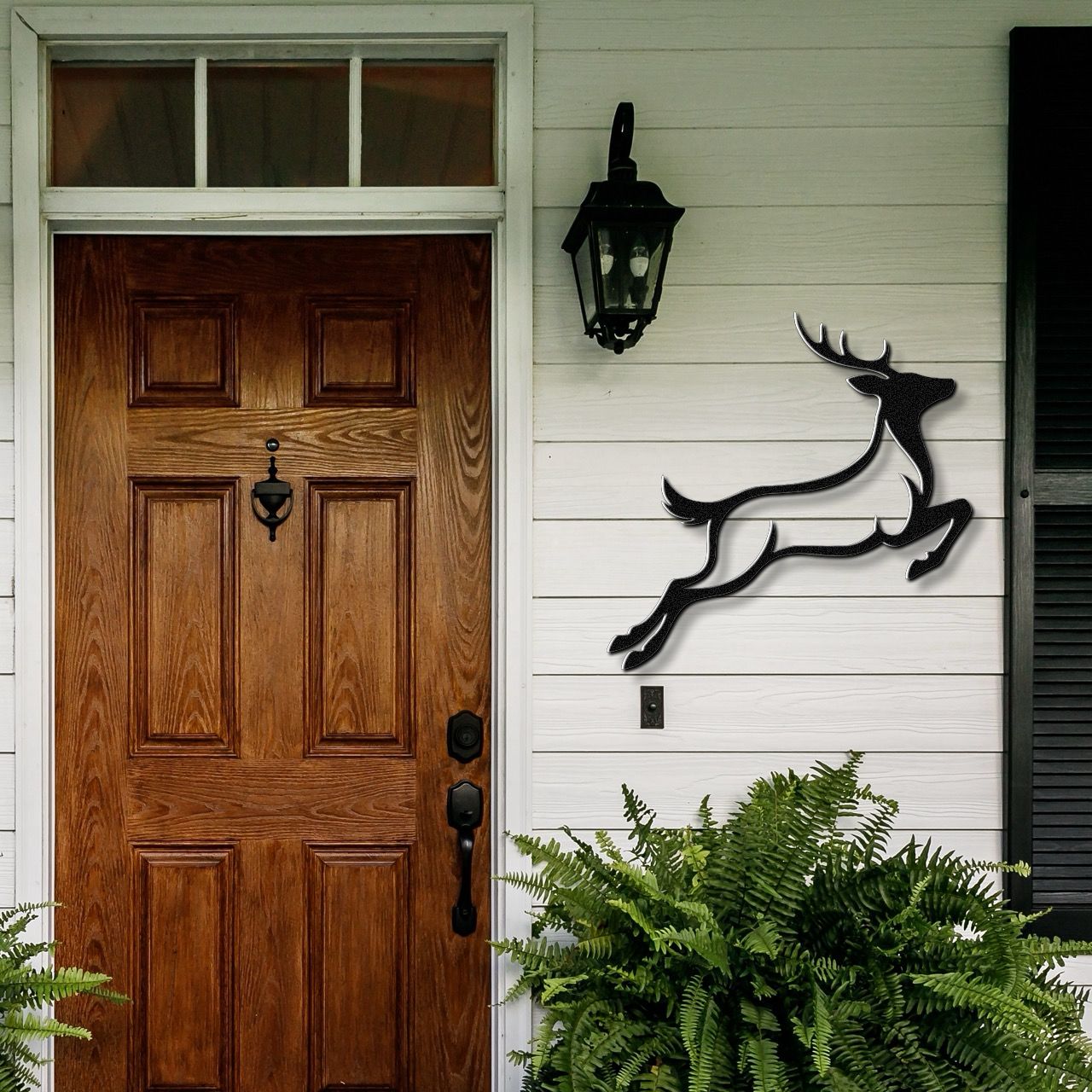 Jumping Deer Metal Wall Art