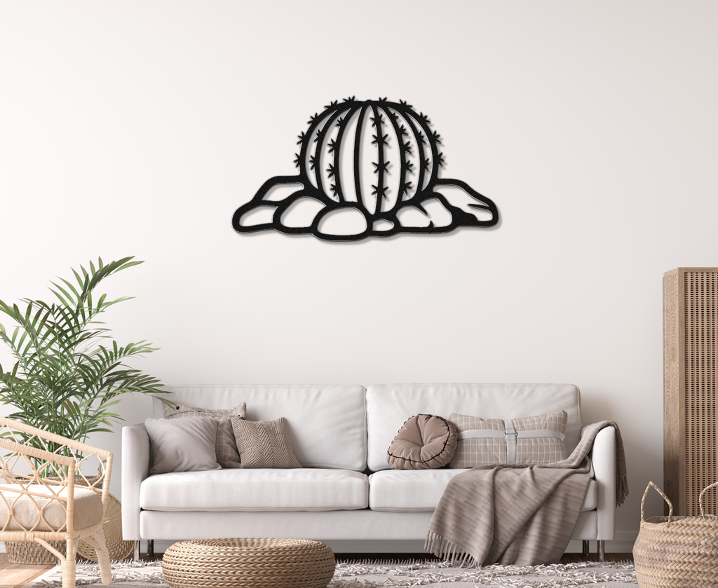 Barrel Cactus Metal Wall Art