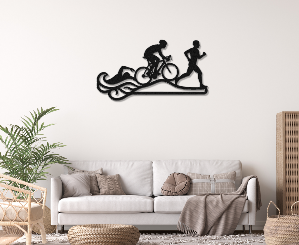 Triathlon Metal Wall Art