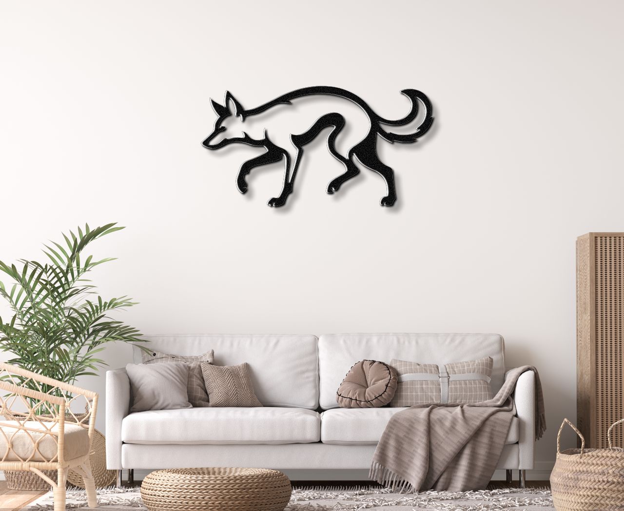 Sneaky Coyote Metal Wall Art