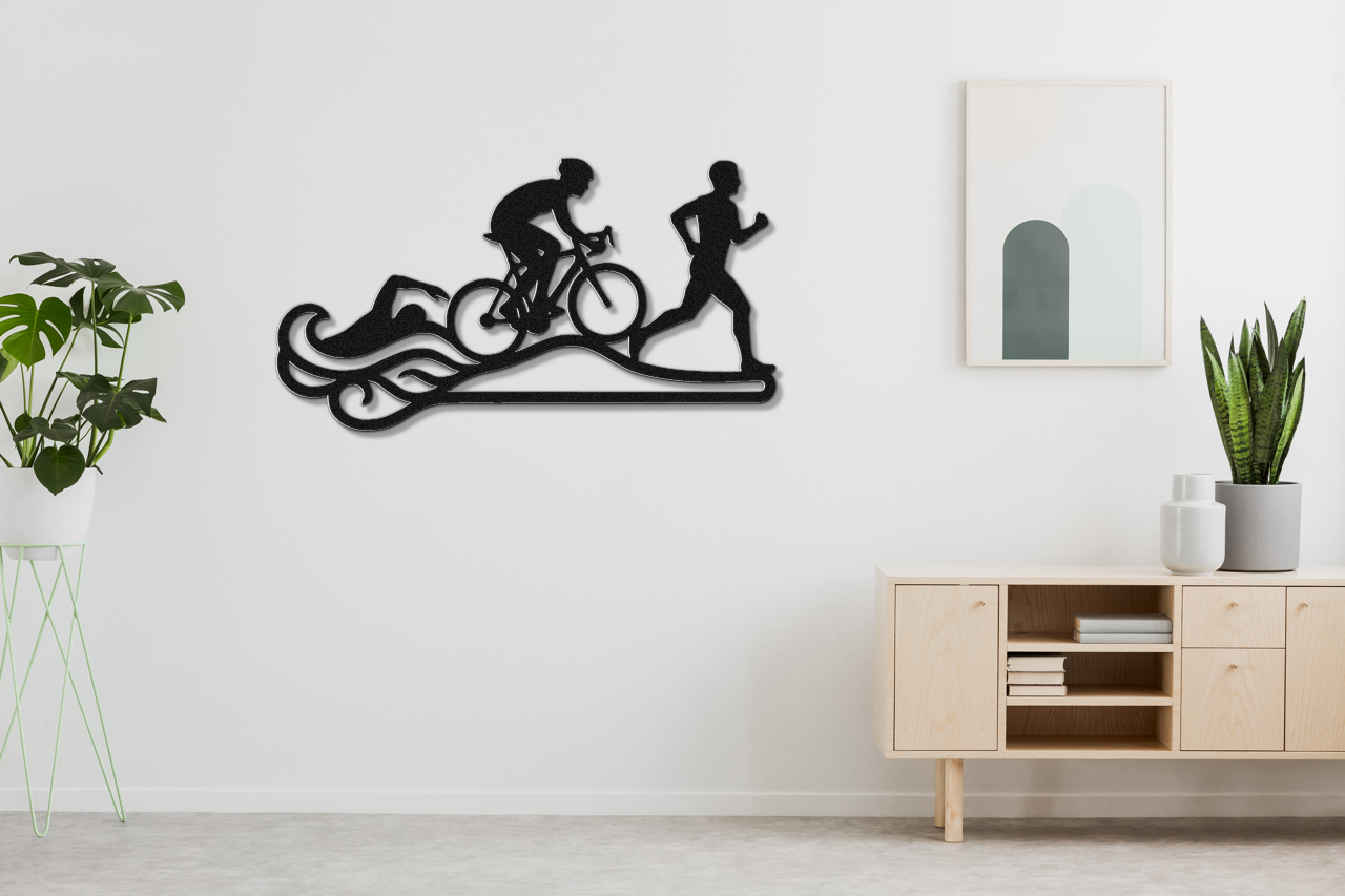 Triathlon Metal Wall Art