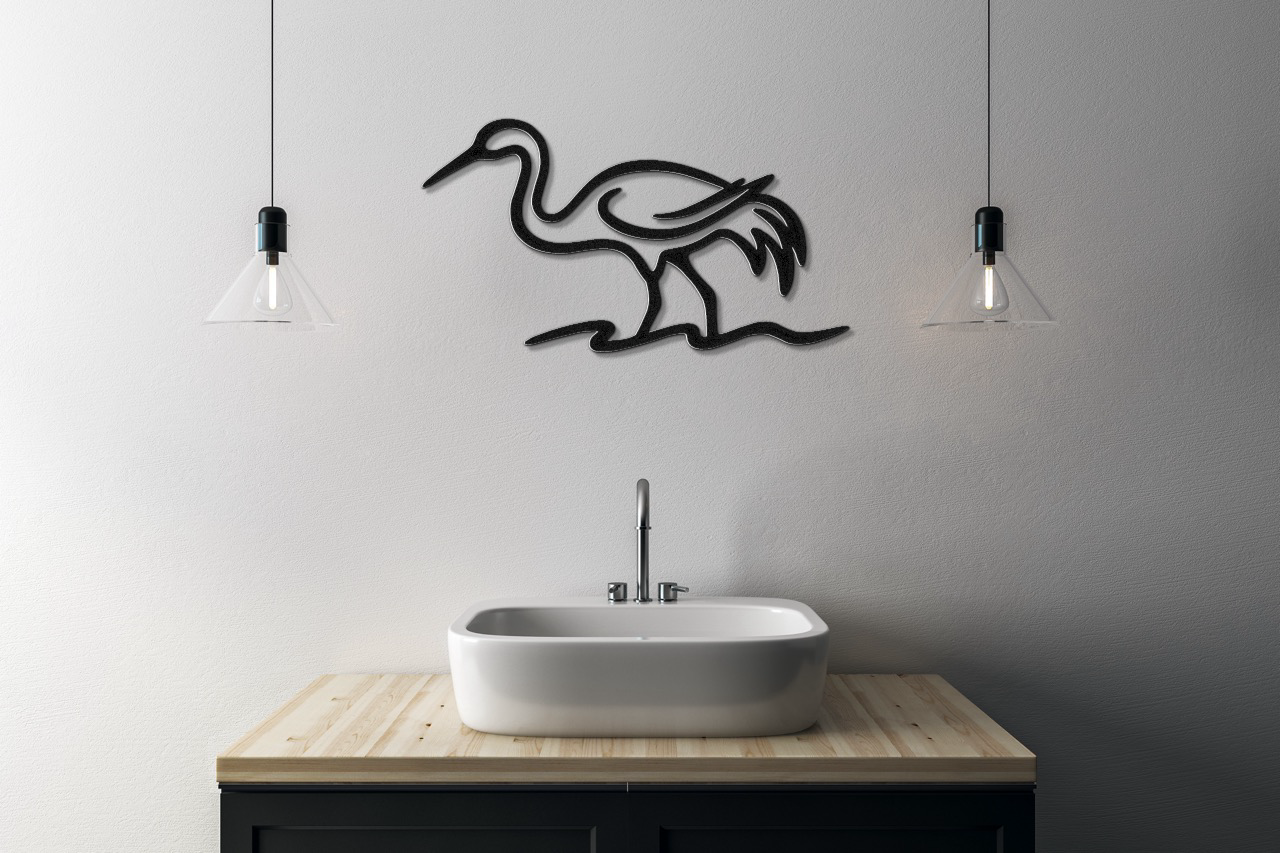 Crane Metal Wall Art
