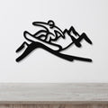 Snowboarder with Mountains Metal Wall Art