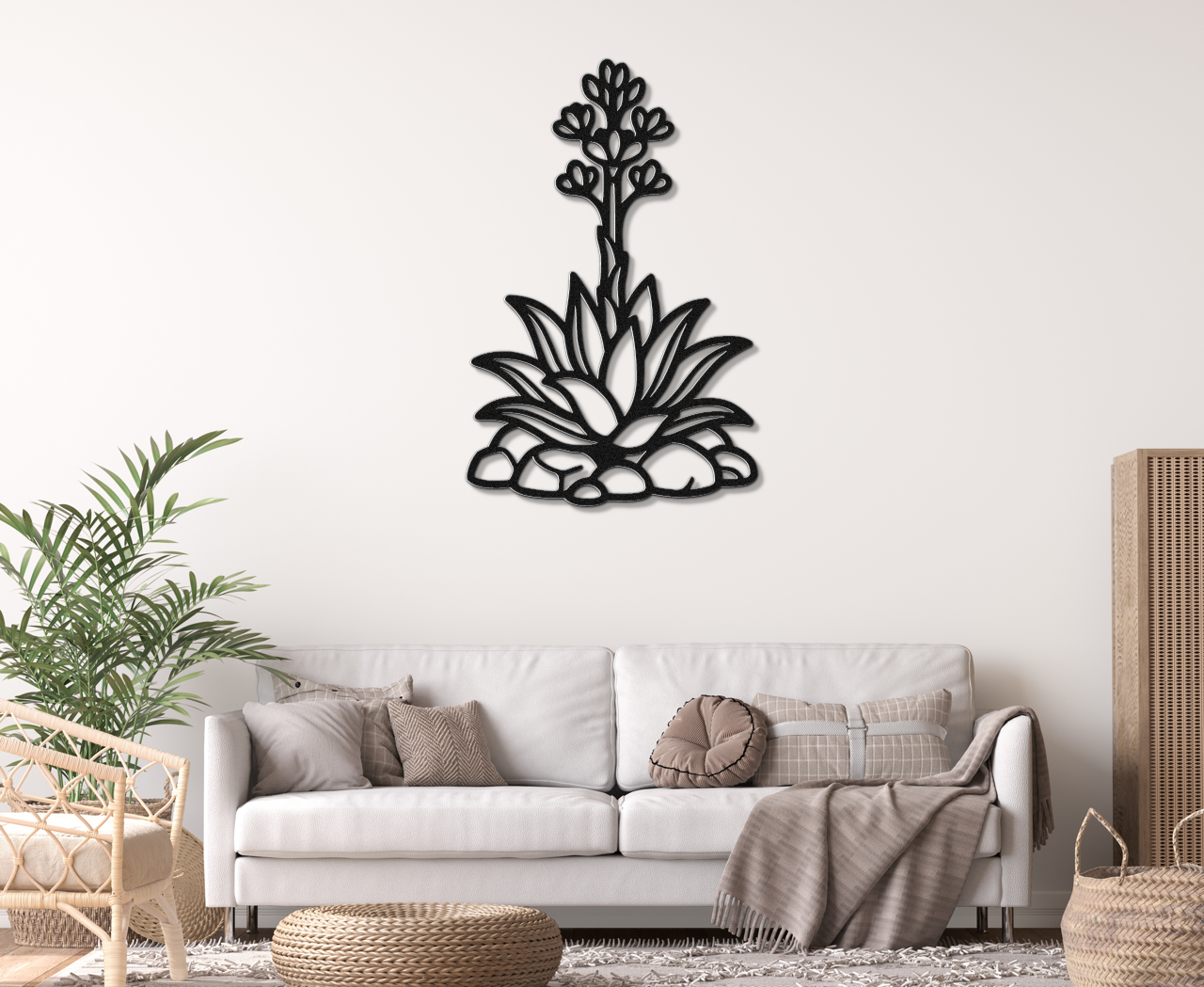 Blooming Agave Metal Wall Art