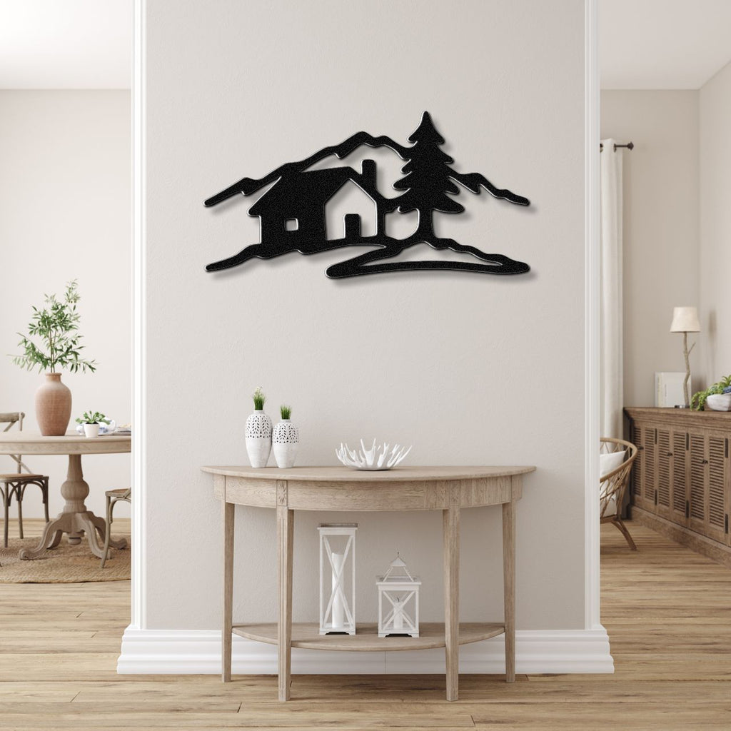 Mountain Cabin Metal Wall Art